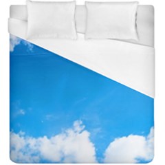 Sky Clouds Blue White Weather Air Duvet Cover (king Size) by Simbadda