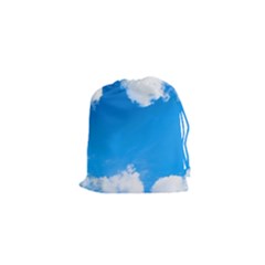 Sky Clouds Blue White Weather Air Drawstring Pouches (xs) 