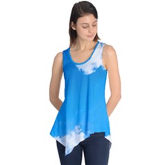 Sky Clouds Blue White Weather Air Sleeveless Tunic by Simbadda