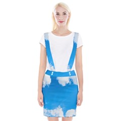 Sky Clouds Blue White Weather Air Suspender Skirt