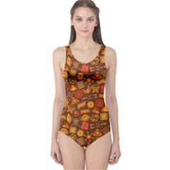 Pattern Background Ethnic Tribal One Piece Swimsuit by Simbadda