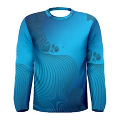 Fractals Lines Wave Pattern Men s Long Sleeve Tee by Simbadda