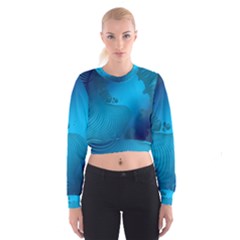 Fractals Lines Wave Pattern Women s Cropped Sweatshirt