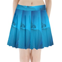 Fractals Lines Wave Pattern Pleated Mini Skirt by Simbadda