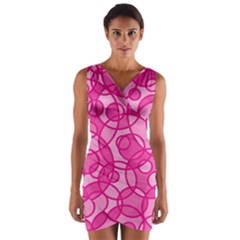 Pattern Wrap Front Bodycon Dress