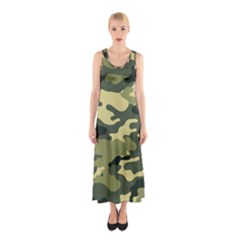 Camouflage Camo Pattern Sleeveless Maxi Dress by Simbadda