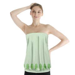 Floral Stripes Card In Green Strapless Top by Simbadda