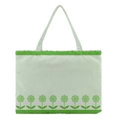 Floral Stripes Card In Green Medium Tote Bag by Simbadda