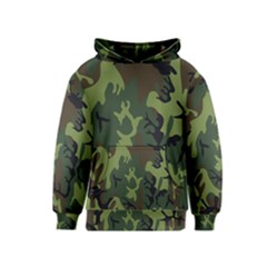 Military Camouflage Pattern Kids  Pullover Hoodie by Simbadda