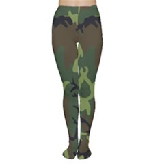 Military Camouflage Pattern Women s Tights by Simbadda