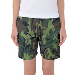 Military Camouflage Pattern Women s Basketball Shorts by Simbadda