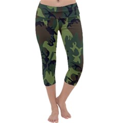 Military Camouflage Pattern Capri Yoga Leggings