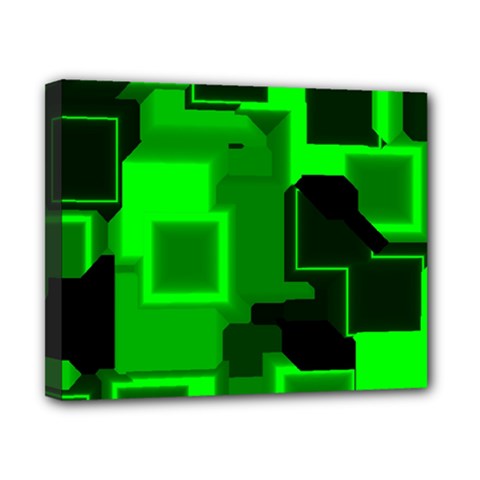 Green Cyber Glow Pattern Canvas 10  X 8  by Simbadda