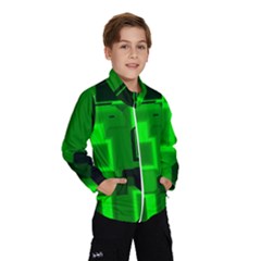 Green Cyber Glow Pattern Wind Breaker (kids)