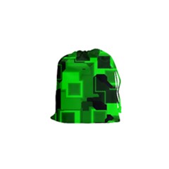 Green Cyber Glow Pattern Drawstring Pouches (xs) 