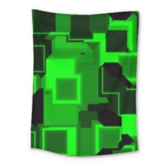 Green Cyber Glow Pattern Medium Tapestry by Simbadda