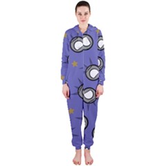 Rockets In The Blue Sky Surrounded Hooded Jumpsuit (ladies) 