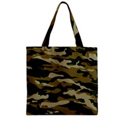 Military Vector Pattern Texture Zipper Grocery Tote Bag by Simbadda