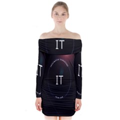 This Is An It Logo Long Sleeve Off Shoulder Dress