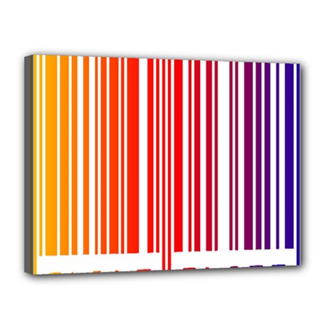 Colorful Gradient Barcode Canvas 16  X 12 