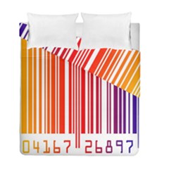 Colorful Gradient Barcode Duvet Cover Double Side (full/ Double Size) by Simbadda