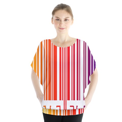 Colorful Gradient Barcode Blouse by Simbadda