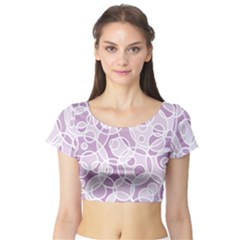 Pattern Short Sleeve Crop Top (tight Fit)