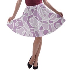 Pattern A-line Skater Skirt