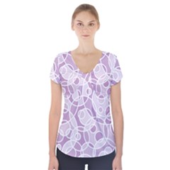 Pattern Short Sleeve Front Detail Top