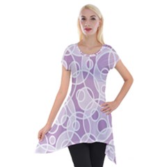 Pattern Short Sleeve Side Drop Tunic