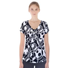 Pattern Short Sleeve Front Detail Top