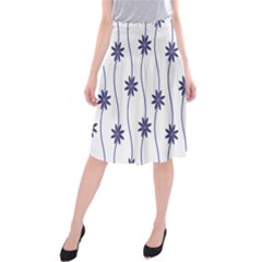 Geometric Flower Seamless Repeating Pattern With Curvy Lines Midi Beach Skirt