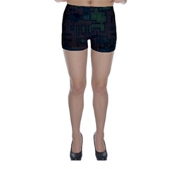 Circuit Board A Completely Seamless Background Design Skinny Shorts by Simbadda