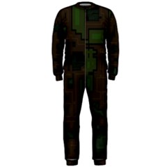 Circuit Board A Completely Seamless Background Design Onepiece Jumpsuit (men)  by Simbadda