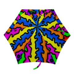 Digitally Created Abstract Squiggle Stripes Mini Folding Umbrellas by Simbadda