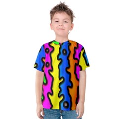 Digitally Created Abstract Squiggle Stripes Kids  Cotton Tee