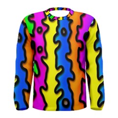 Digitally Created Abstract Squiggle Stripes Men s Long Sleeve Tee by Simbadda