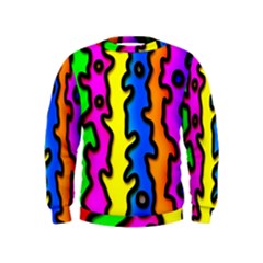 Digitally Created Abstract Squiggle Stripes Kids  Sweatshirt by Simbadda