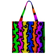 Digitally Created Abstract Squiggle Stripes Zipper Grocery Tote Bag by Simbadda