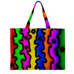 Digitally Created Abstract Squiggle Stripes Zipper Mini Tote Bag by Simbadda