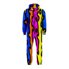 Digitally Created Abstract Squiggle Stripes Hooded Jumpsuit (kids) by Simbadda