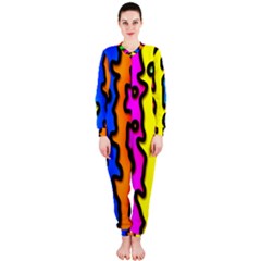 Digitally Created Abstract Squiggle Stripes Onepiece Jumpsuit (ladies)  by Simbadda