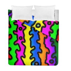 Digitally Created Abstract Squiggle Stripes Duvet Cover Double Side (full/ Double Size) by Simbadda