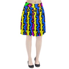 Digitally Created Abstract Squiggle Stripes Pleated Skirt by Simbadda