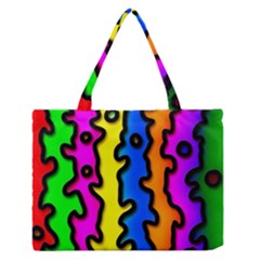 Digitally Created Abstract Squiggle Stripes Medium Zipper Tote Bag by Simbadda