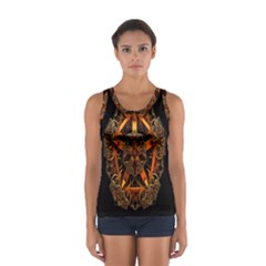 3d Fractal Jewel Gold Images Women s Sport Tank Top 