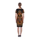 3d Fractal Jewel Gold Images Classic Short Sleeve Midi Dress View2