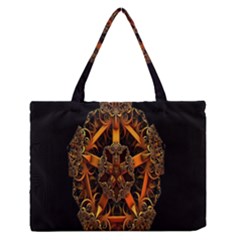 3d Fractal Jewel Gold Images Medium Zipper Tote Bag