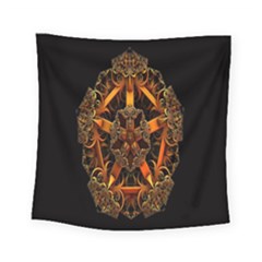 3d Fractal Jewel Gold Images Square Tapestry (small)