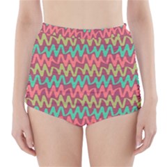 Abstract Seamless Abstract Background Pattern High-waisted Bikini Bottoms